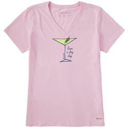 Life Is Good Womens Have A Dry Day Crew Neck T-Shirt
