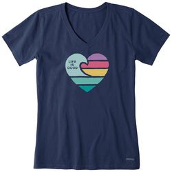 Life Is Good Womens Clean Wave Heart T-shirt