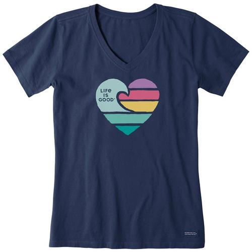 Life Is Good Womens Clean Wave Heart T-shirt