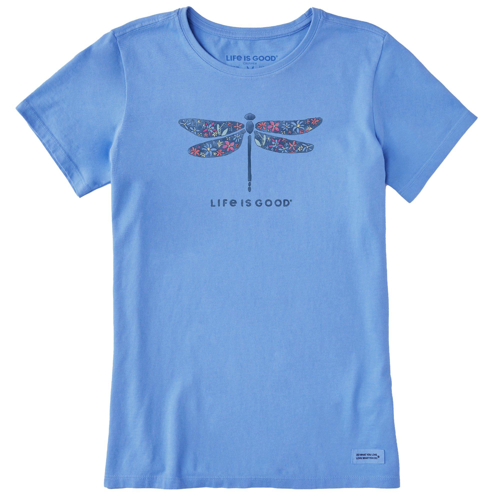 Life Is Good Womens Wildflower Dragonfly T-Shirt