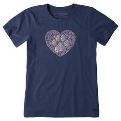 Life Is Good Womens Love Paw Crew Neck T-Shirt