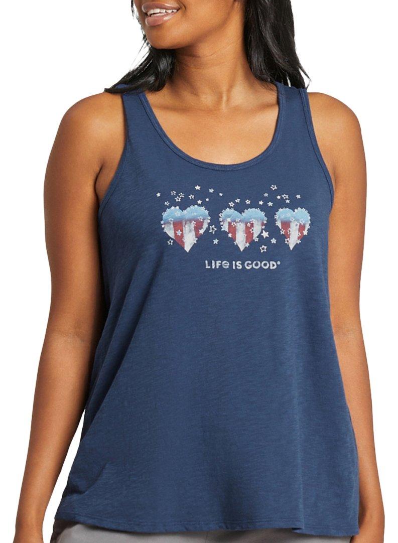 Womens American Heart Flags Scoop Neck Tank