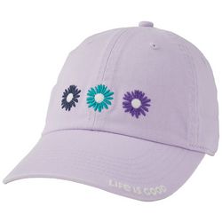 Life Is Good Womens Three Flower Embroidered Cap