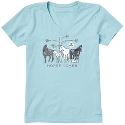 Life Is Good Womens Horse Lover Short Sleeve T-Shirt