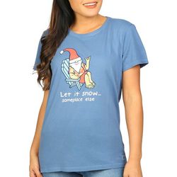 Life Is Good Womens Let It Snow Short Sleeve T-Shirt