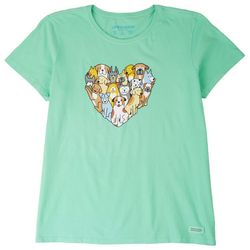 Life Is Good Womens Heart Of Dogs T-Shirt