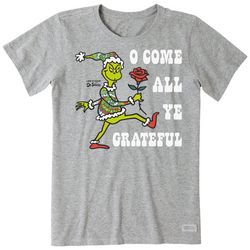 Womens O Come All Ye Grateful Grinch Short Sleeve Tee
