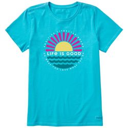 Life Is Good Womens Sunset Logo T-Shirt