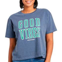 Life Is Good Womens Boxy Good Vibes T-Shirt
