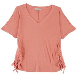 French Laundry Womens Tie Side Short Sleeve Top