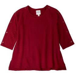 New York Laundry Womens Texture 3/4 Sleeve Top