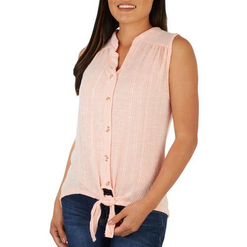 French Laundry Womens Tie Front Front Sleeveless Top