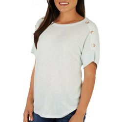French Laundry Womens Solid Dolman Short Sleeve Top