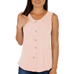 French Laundry Womens Button Front Sleeveless Top