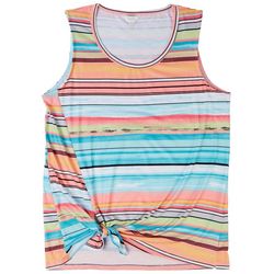 Coral Bay Womens Side Tie Print Sleeveless Top