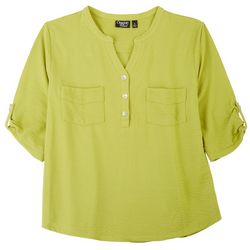 Onque Casual Womens Textured Solid Shirt