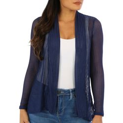 NY Collection Womens Open Knit Cardigan