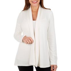 Notations Womens Solid Hacci Open Cardigan