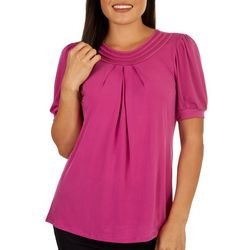 NY Collection Womens Puff Short Sleeve Top