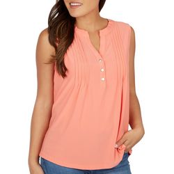 Notations Womens Solid Knit Sleeveless Top