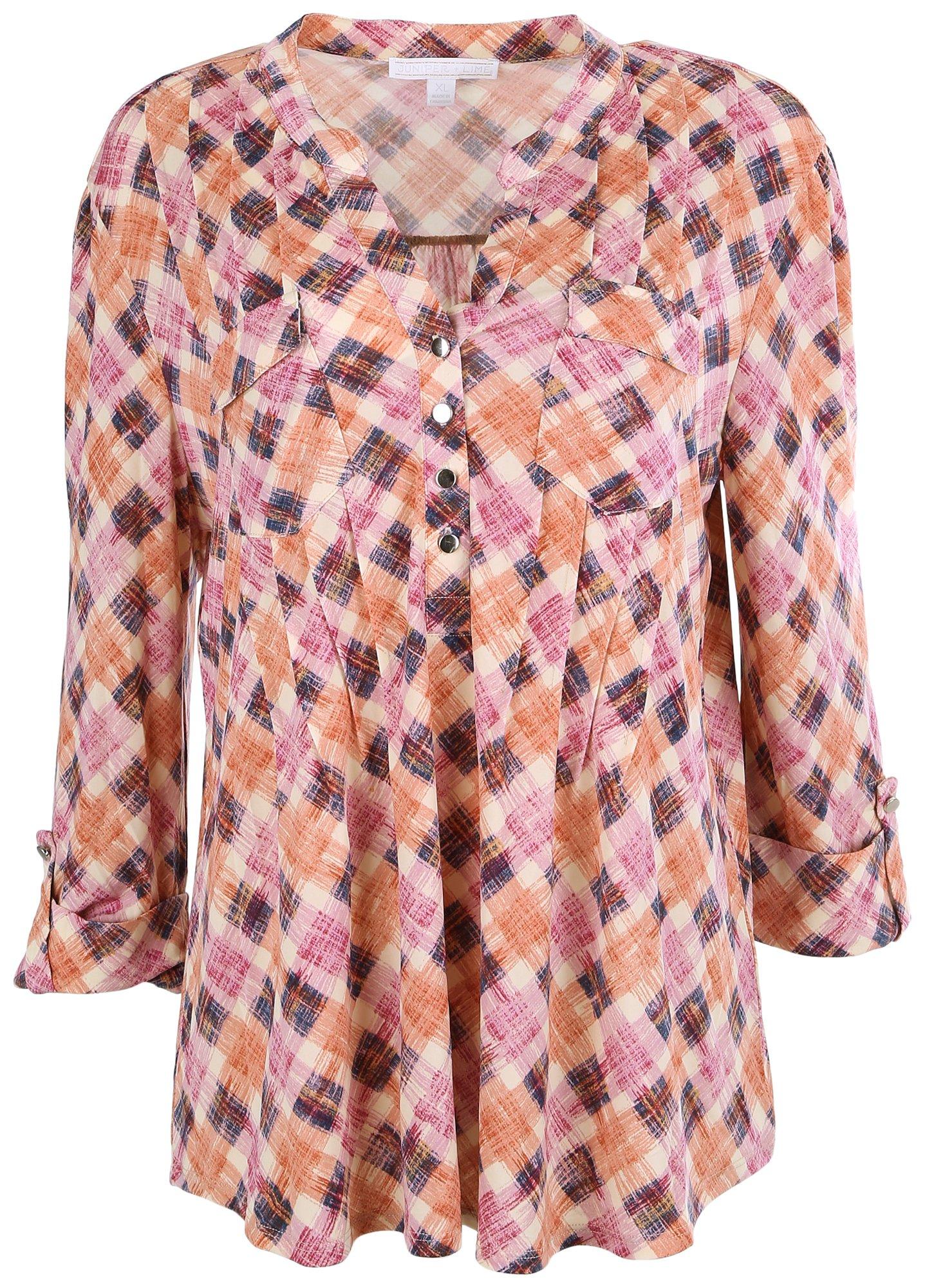 Juniper + Lime Womens Print Double Pocket 3/4
