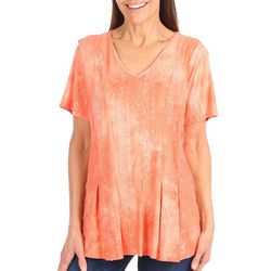 Coral Bay Womens Embellished Short Sleeve Top