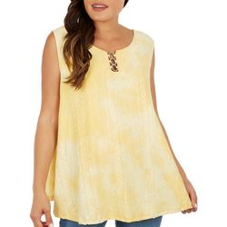 Coral Bay Womens Triple O-Ring Embellished Sleeveless Top