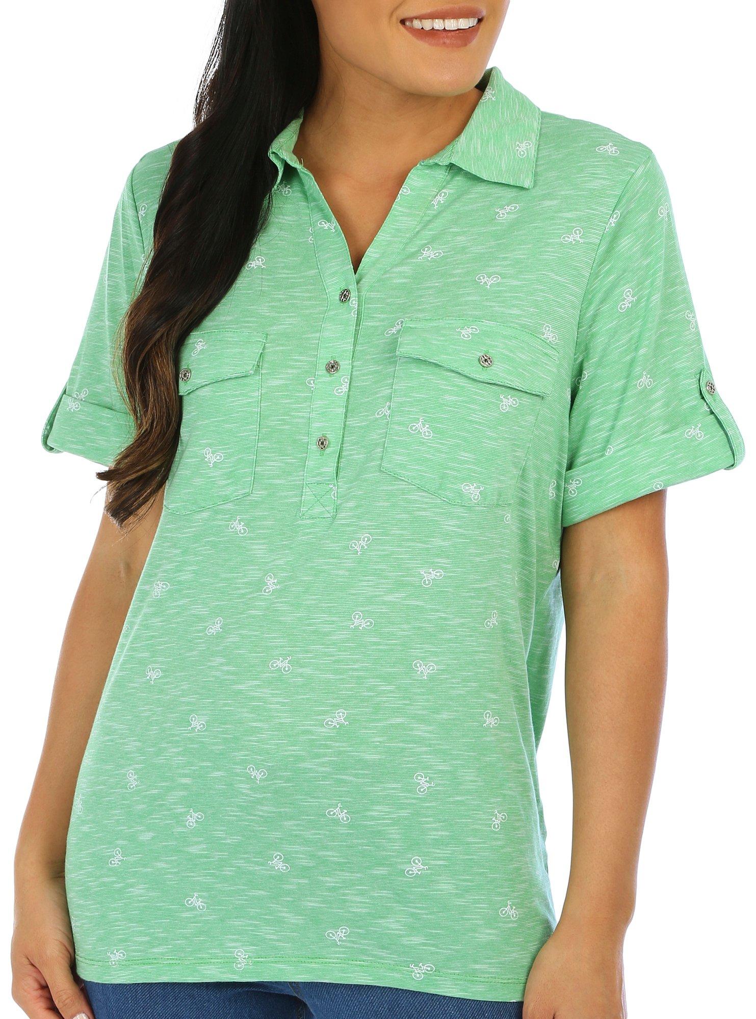 Coral Bay Misses Bicycle Space Dye Short Sleeve Polo