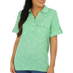 Misses Bicycle Space Dye Short Sleeve Polo