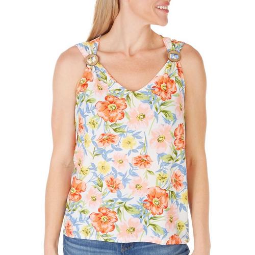 Juniper + Lime Womens Floral Sleeveless Coconut Ring