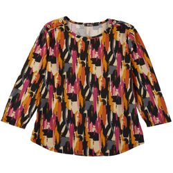Cure Apparel Womens Abstract 3/4 Sleeve Top