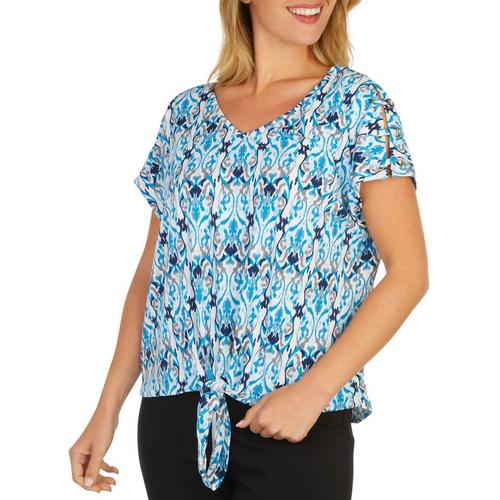 Cure Apparel Womens Round Neck Short Sleeve Tie