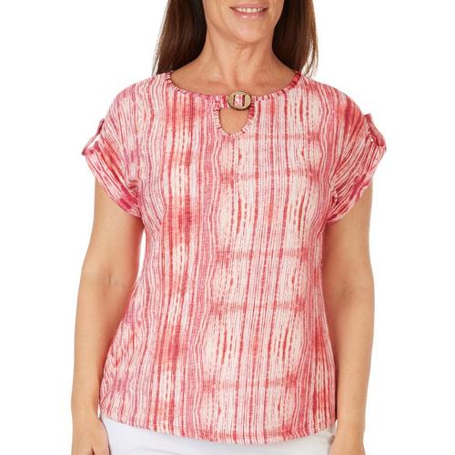 Cure Apparel Womens Print Coconut Button Short Sleeve