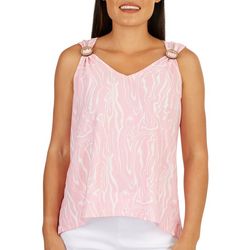 Cure Apparel Womens Tie-Dye Coconut Button Sleeveless Top