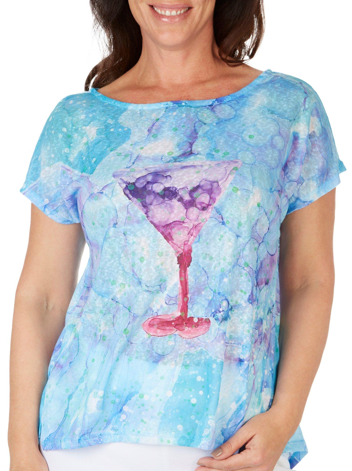 Womens Martini Crew Short Sleeve Top