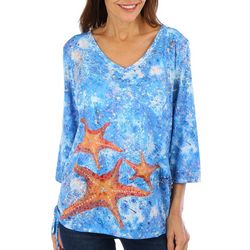 Leoma Lovegrove Womens Celebratory Starfish 3/4 Sleeve Top