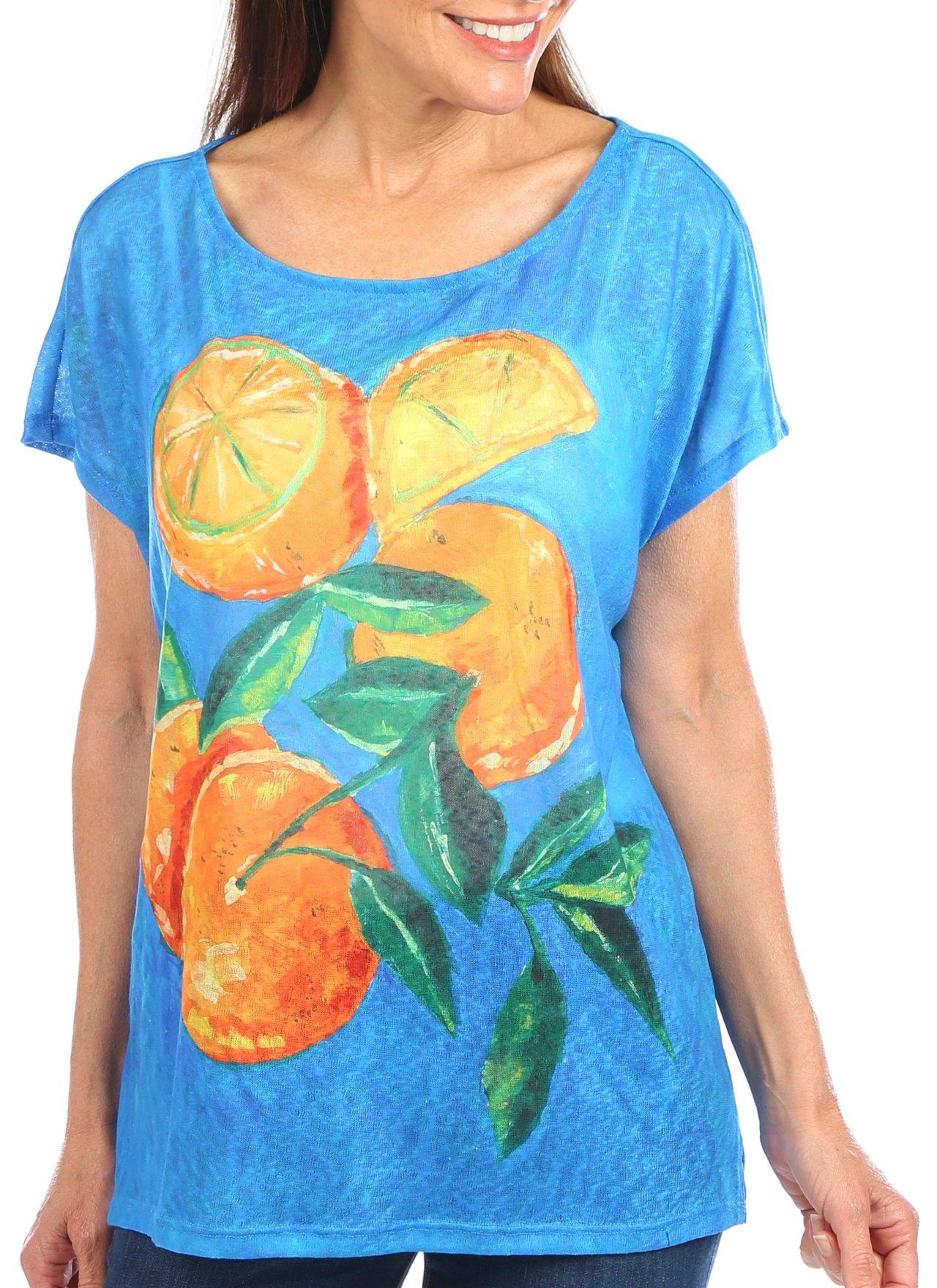 Art & Sol Womens Oranges Dolman Short Sleeve Top