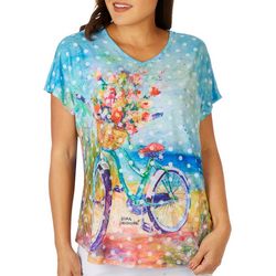 Womens Beach Bicycle Ride Short Sleeve Dolman Top