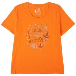 Womens Here For The Boos! Embellished Short Sleeve Tee