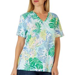 SunBay Womens Tropical Palm Leaf Top