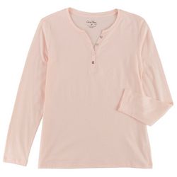 Coral Bay Womens Henley Long Sleeve Top