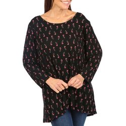 Khakis & Co Womens Candy Canes 3/4 Sleeve Top