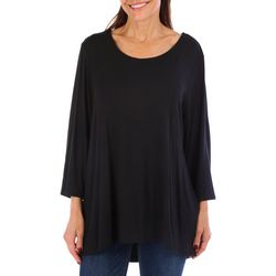 Khakis & Co Womens Crew Solid 3/4 Sleeve Top
