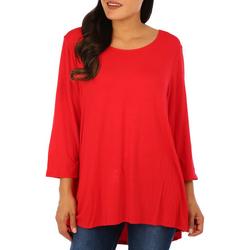 Womens Crew Solid 3/4 Sleeve Top