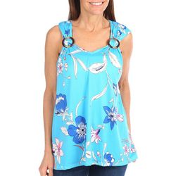 Juniper + Lime Womens Tropical Coconut Ring Sleeveless Top