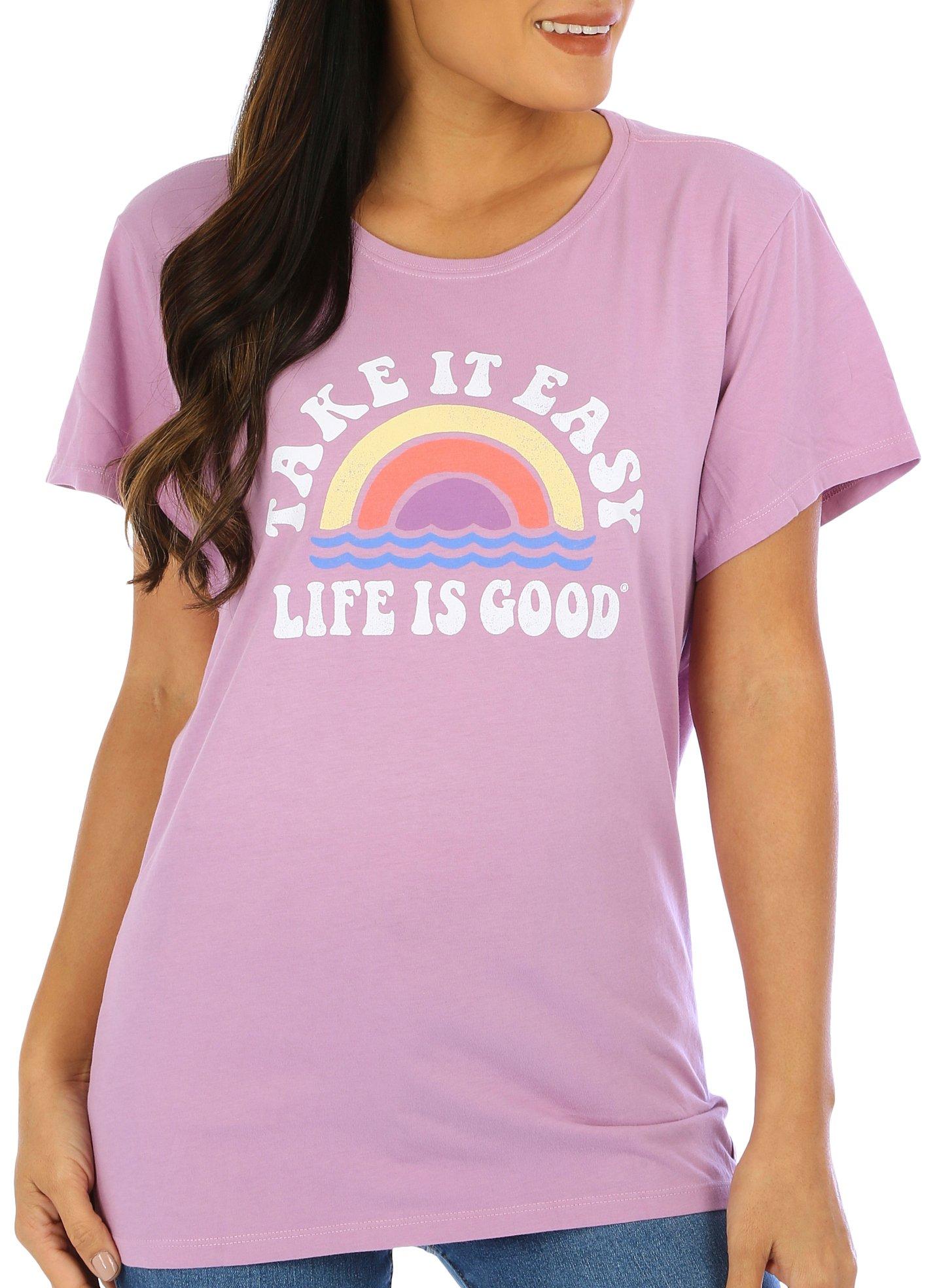 Life Is Good Womens Take It Easy V-Neck T-Shirt