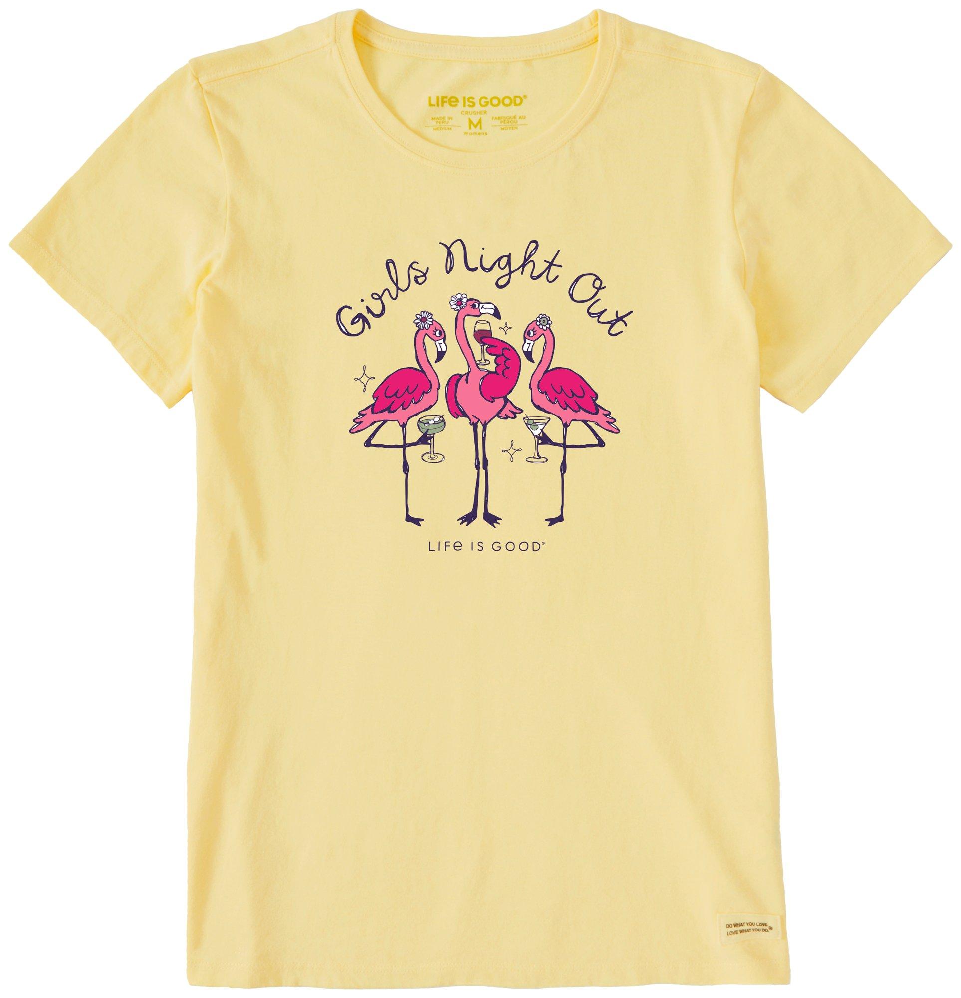 Life Is Good Womens Girls Night Out Round Neck T-Shirt