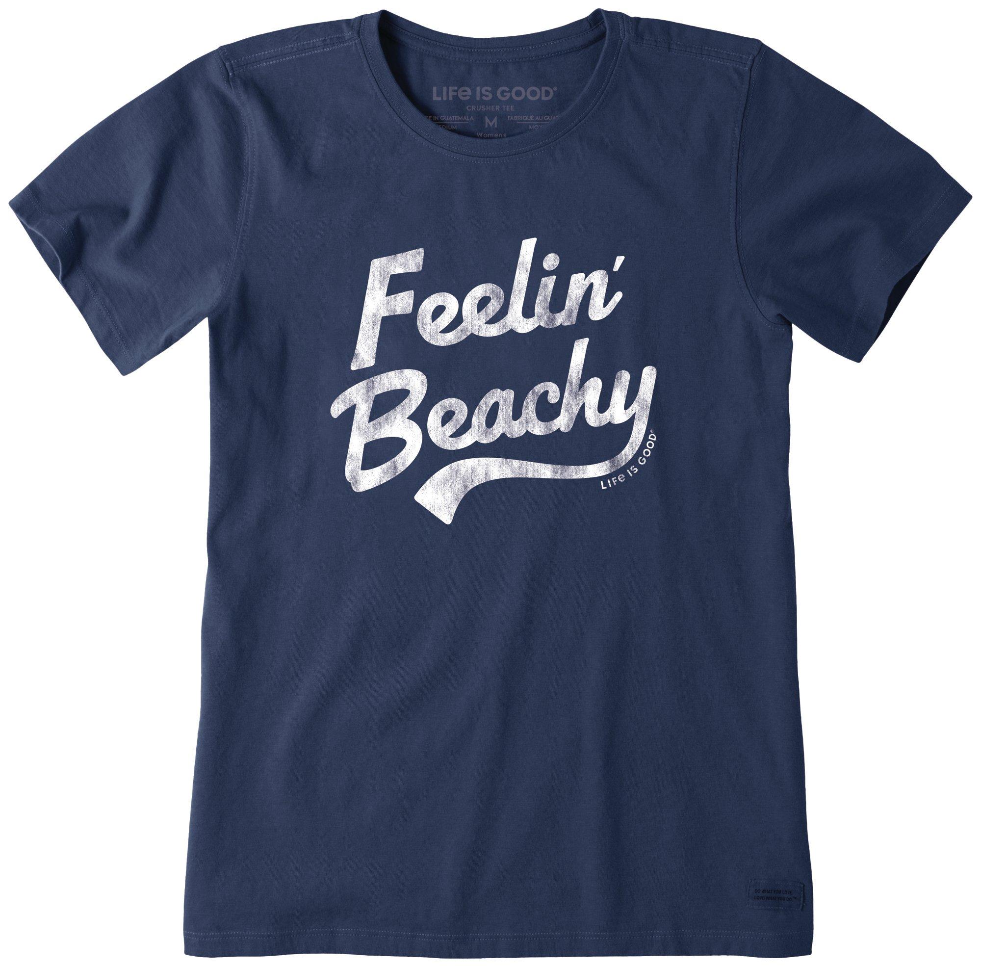 Womens Feelin Beachy Crew Neck T-Shirt