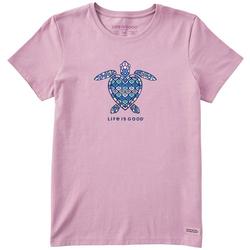 Womens Heart Turtle Crew Neck T-Shirt
