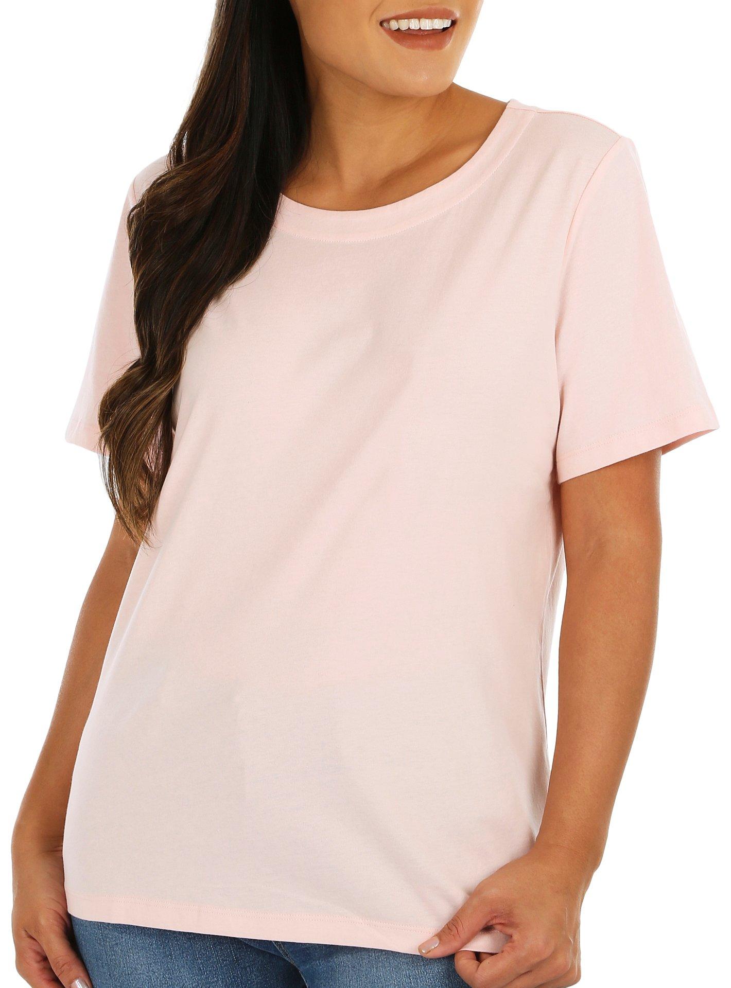 Coral Bay Womens Wide Scoop Neck Short Sleeve
